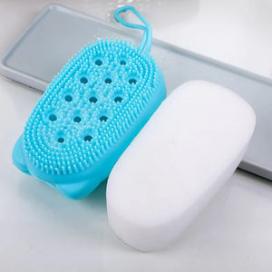 Silicone Bath Sponge and Soap Pouch